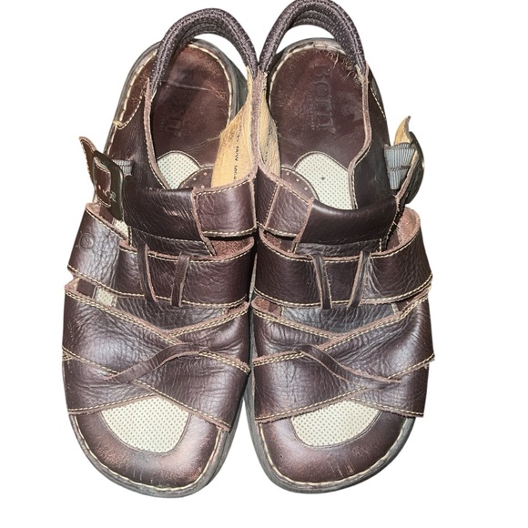Born Other - Born Brown Leather Mens Sandals SZ 11